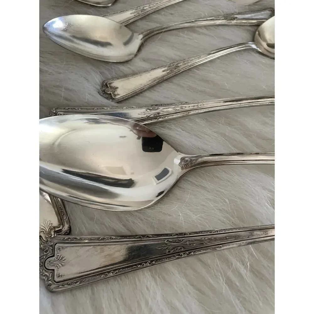 Kingston Silver plate 24 Pc Simeon And George Rogers Flatware Set With Case 1929